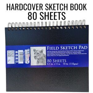 U.S. Art Supply 8.5" x 11" Premium Hardcover Sketch Book 80 Sheets 70 lb (110gsm